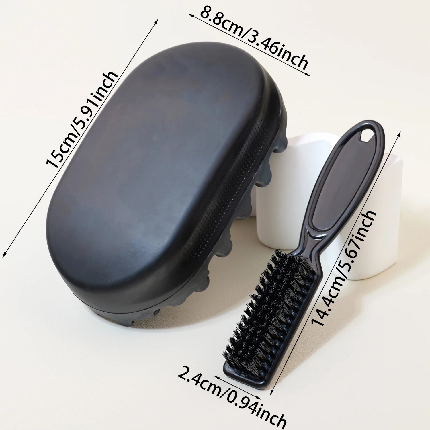 2-piece set of African curly hair magic sponge comb and dual-purpose oily beard styling comb,Special for real hair wigs