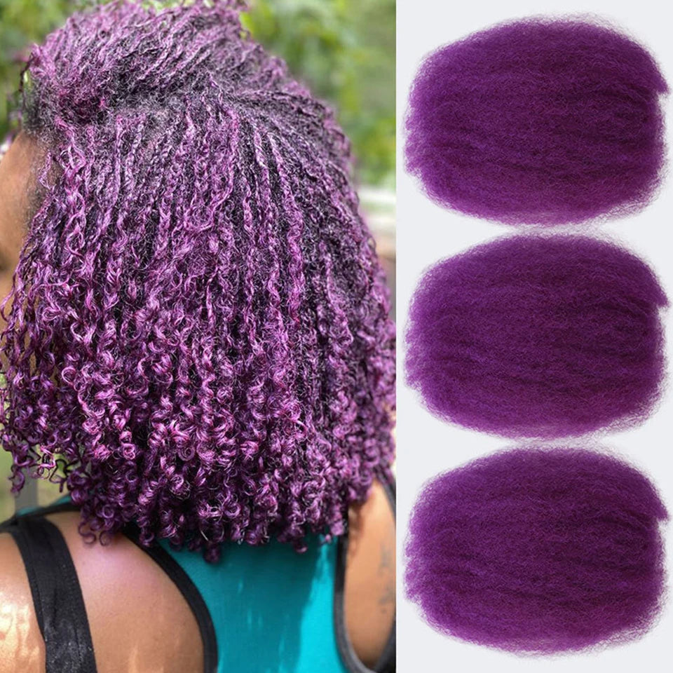 Sleek Brazilian Remy Hair Afro kinky Curly Bulk Human Hair For Braiding QVR 1 Bundle 50g/pc Natural Color Braids Hair No Weft