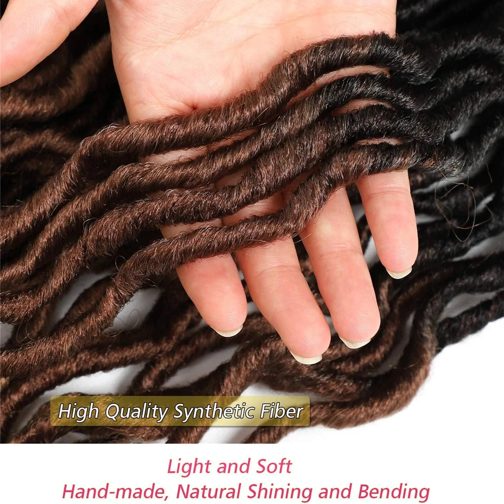 18inch Synthetic Gypsy Goddess Faux Locs Crochet Hair 24s/p Curly Twist Soft Pre-Looped Braids Dreadlocks Extensions for Women