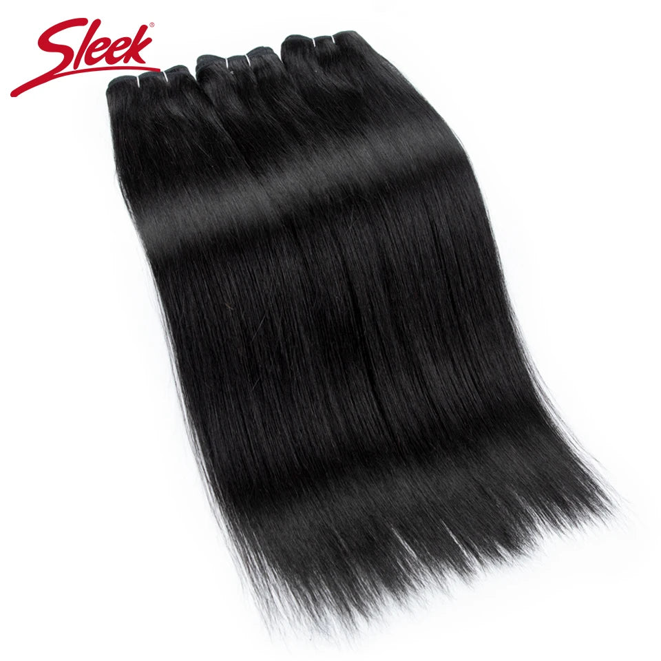 Sleek Brazilian Straight Human Hair Double Drawn Natural Human Hair Weave Bundles Remy Natural  Brown #4 #6 #8 Human Hair Bundle