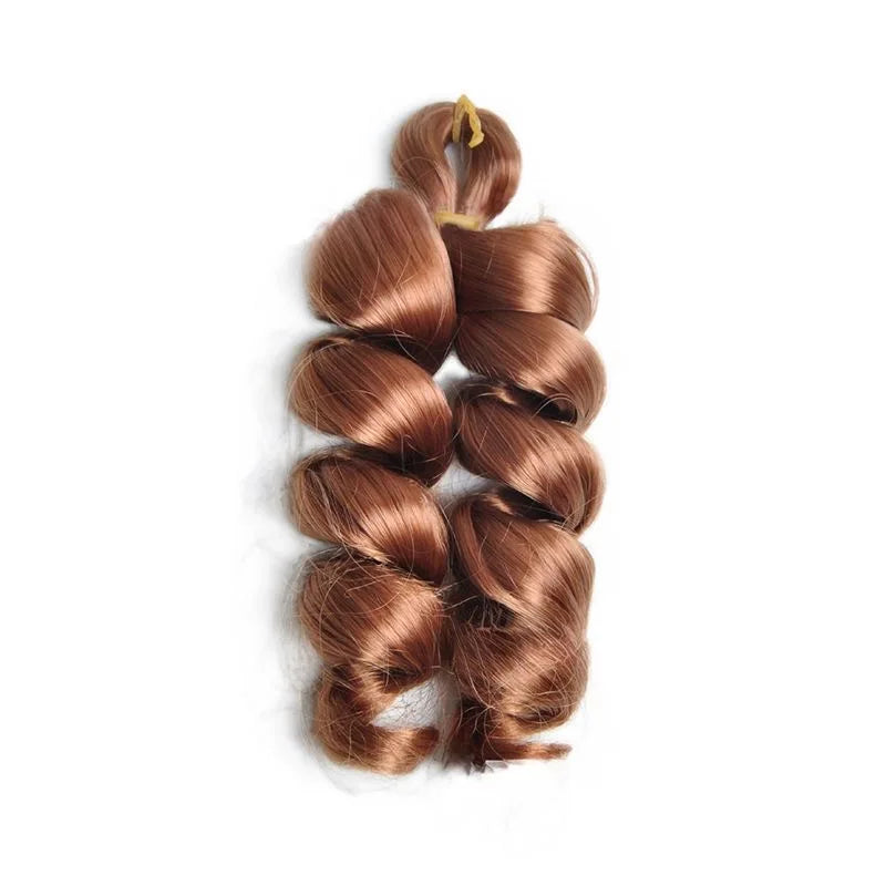 Synthetic Loose Wave Crochet Hair 12 Inch French Loose Curled Body Wave Woven Hair Water Wave Women's Wig Monochrome Mixed Color