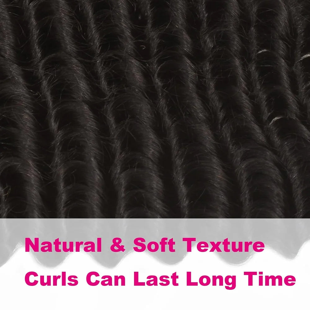 Synthetic Deep Wave Bulk Hair For Braiding Hair No Weft 22inch Wet And Wavy 100g Quality Hair Braiding Extensions For Boho Braid