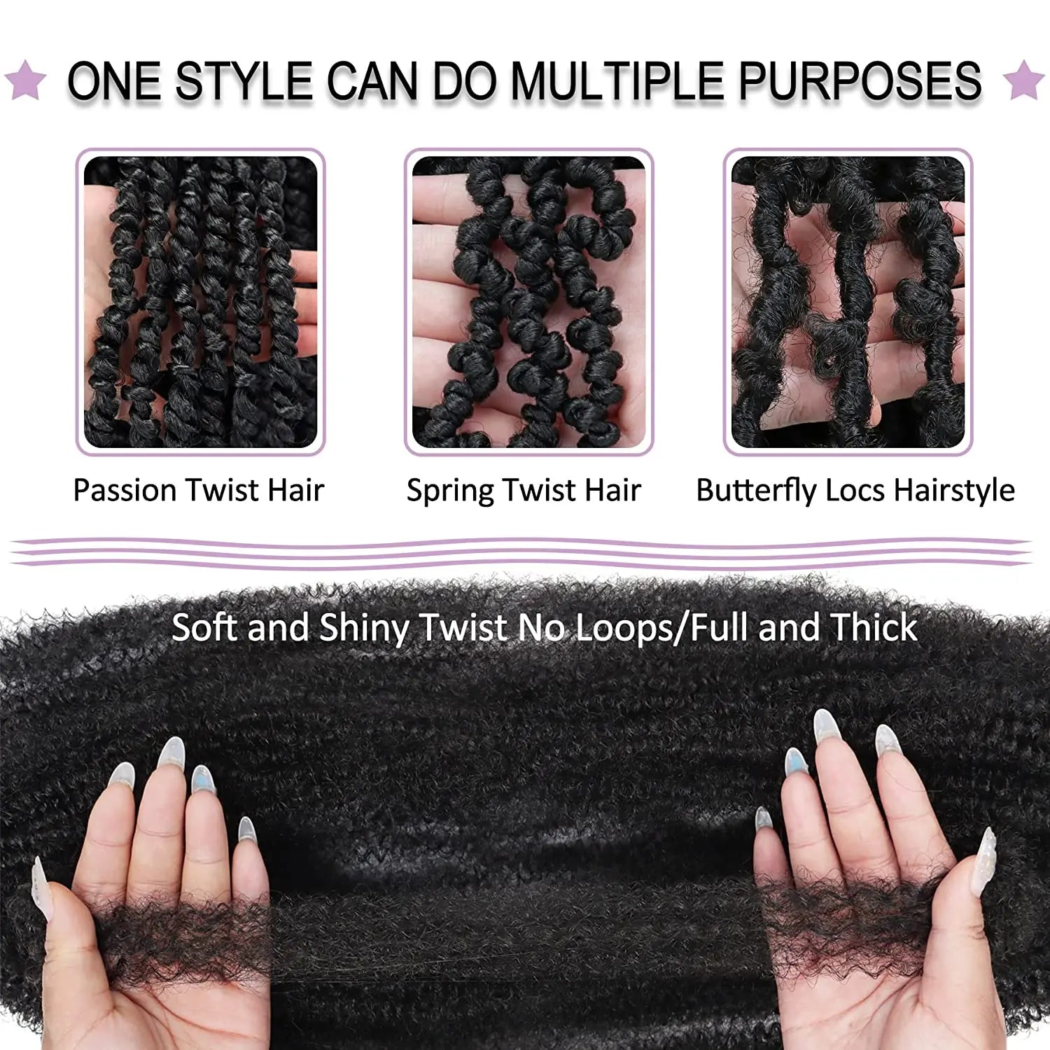 Afro Kinky Curly Marley Braid Crochet Hair Synthetic Braiding Hair Extension 16/24 Inch Afro Curl Crochet Braids For Women