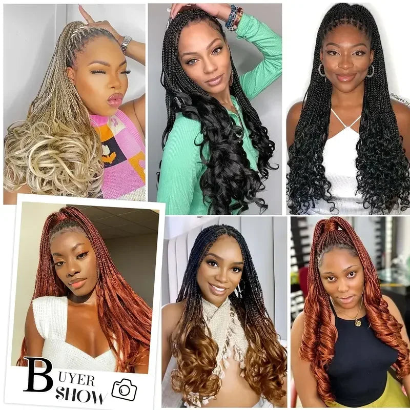 22 Inch Loose Wave Spiral Curl Synthetic Braids High Temperature Ombre Pre Stretched Hair Extensions French Curls For Women