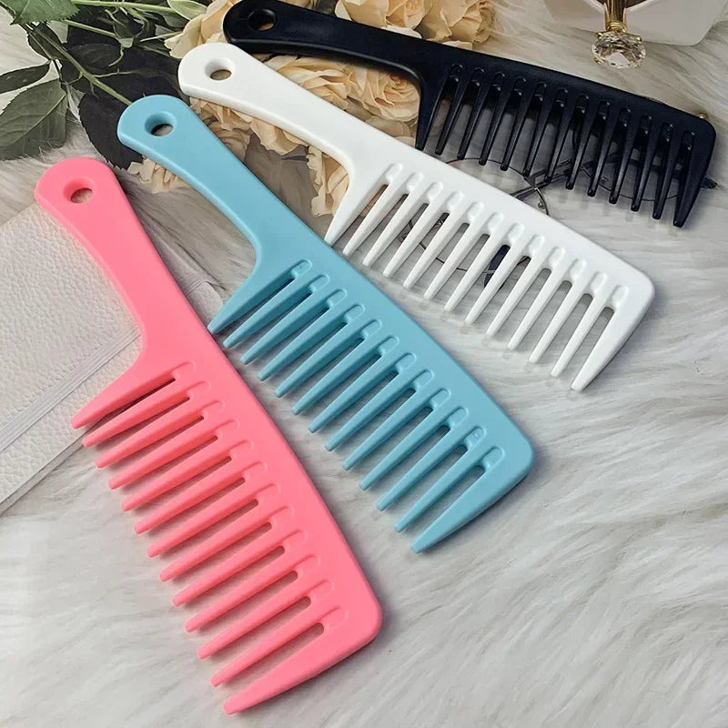 Hairdressing comb heat-resistant women wet hook curly hair brush professional salon styling comb tool，Special for real hair wigs