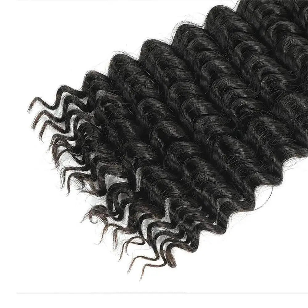 22Inch Synthetic Deep Wave Bulk Hair For Braiding Curly Ombre Brown Blonde Daily Extensions No Weft Faux Braiding Hair For Women
