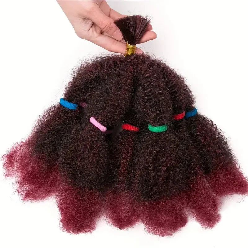Afro Kinky Twist Braiding Hair 12 Inch Pre Fluffied Afro Kinky Hair Synthetic Bulk Hair Extensions For Women Ombre Braiding Hair