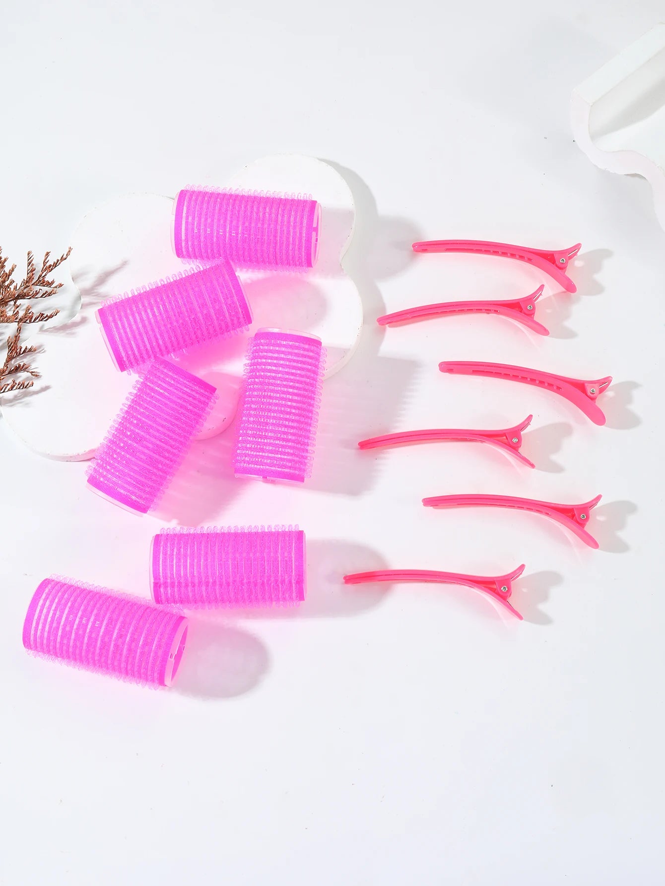 12pcs Curling Tool Set with 6 Non Heat Curlers and 6 Clips, available in multiple sizes Special for real hair wigs
