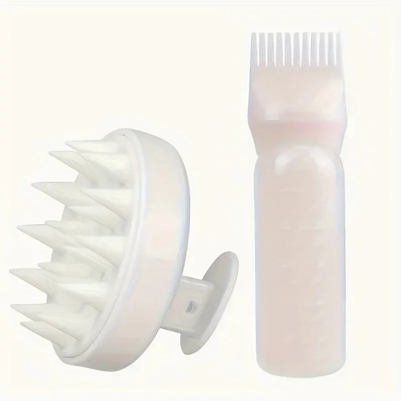 2-piece/set silicone tape root comb applicator hair  applicator shampoo brush salon hair styling tool，Special for real hair wigs