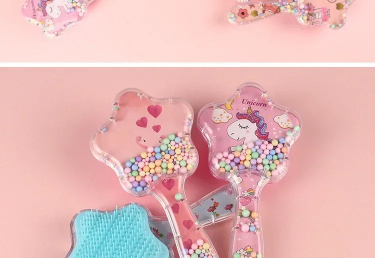 Star Magic Combs Anti-static Massage Unicorn Hair Brushes Tangle Detangle Shower Massage Hair Brush Special for Real Hair Wigs