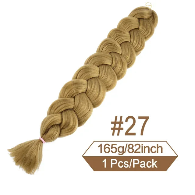 82inch Synthetic Kanekalon Crochet Hair 165g Pre Stretched Braiding Hair Bundle Jumbo Braids Hair Wholesale Extensions For Women