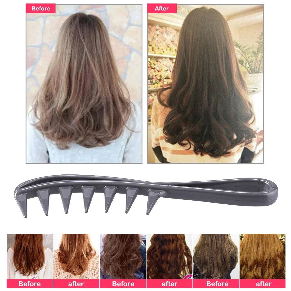 1 wide toothed shark comb exfoliating curly hair salon hair comb styling tool，Special for real hair wigs