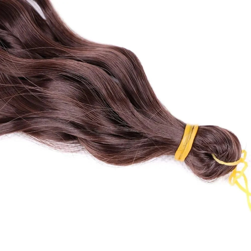 22Inch Synthetic Deep Wave Bulk Hair For Braiding Curly Ombre Brown Blonde Daily Extensions No Weft Faux Braiding Hair For Women