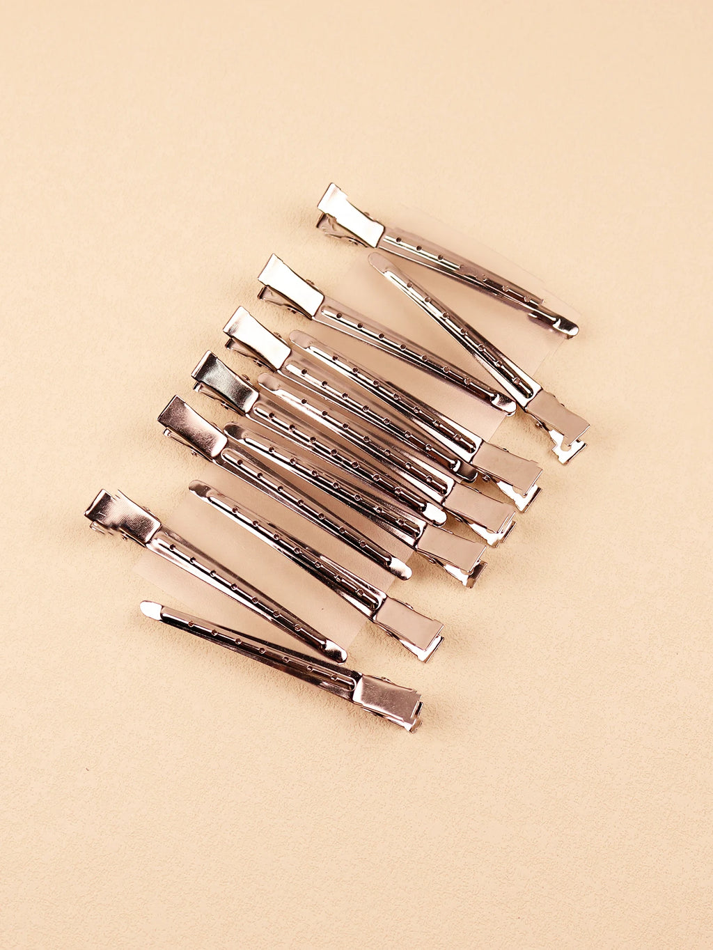 12pcs Stainless Steel Spike Alligator Duck Bill Salon Clips Metallic Hair Barrettes Hair Clips ，Special for real hair wigs