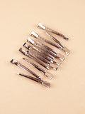 12pcs Stainless Steel Spike Alligator Duck Bill Salon Clips Metallic Hair Barrettes Hair Clips ，Special for real hair wigs
