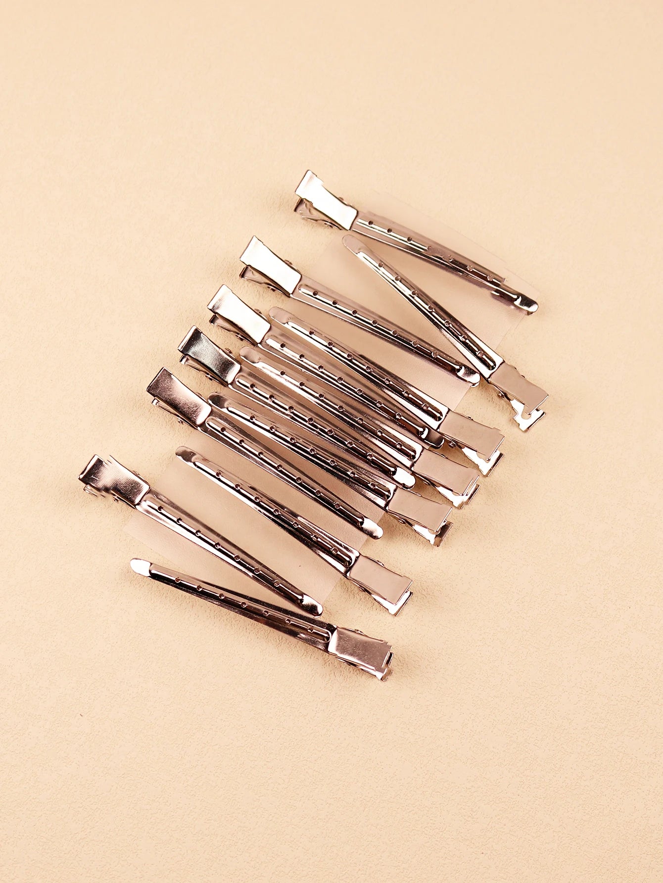 12pcs Stainless Steel Spike Alligator Duck Bill Salon Clips Metallic Hair Barrettes Hair Clips ，Special for real hair wigs