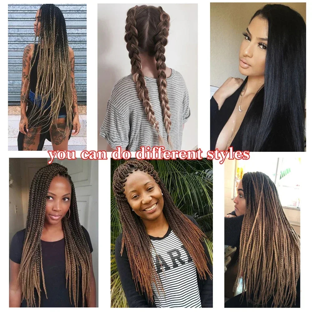 38 inch Synthetic braiding hair-4x braid Sensationnel pre-stretched kanekalon flame retardant for box braid and twist for Women