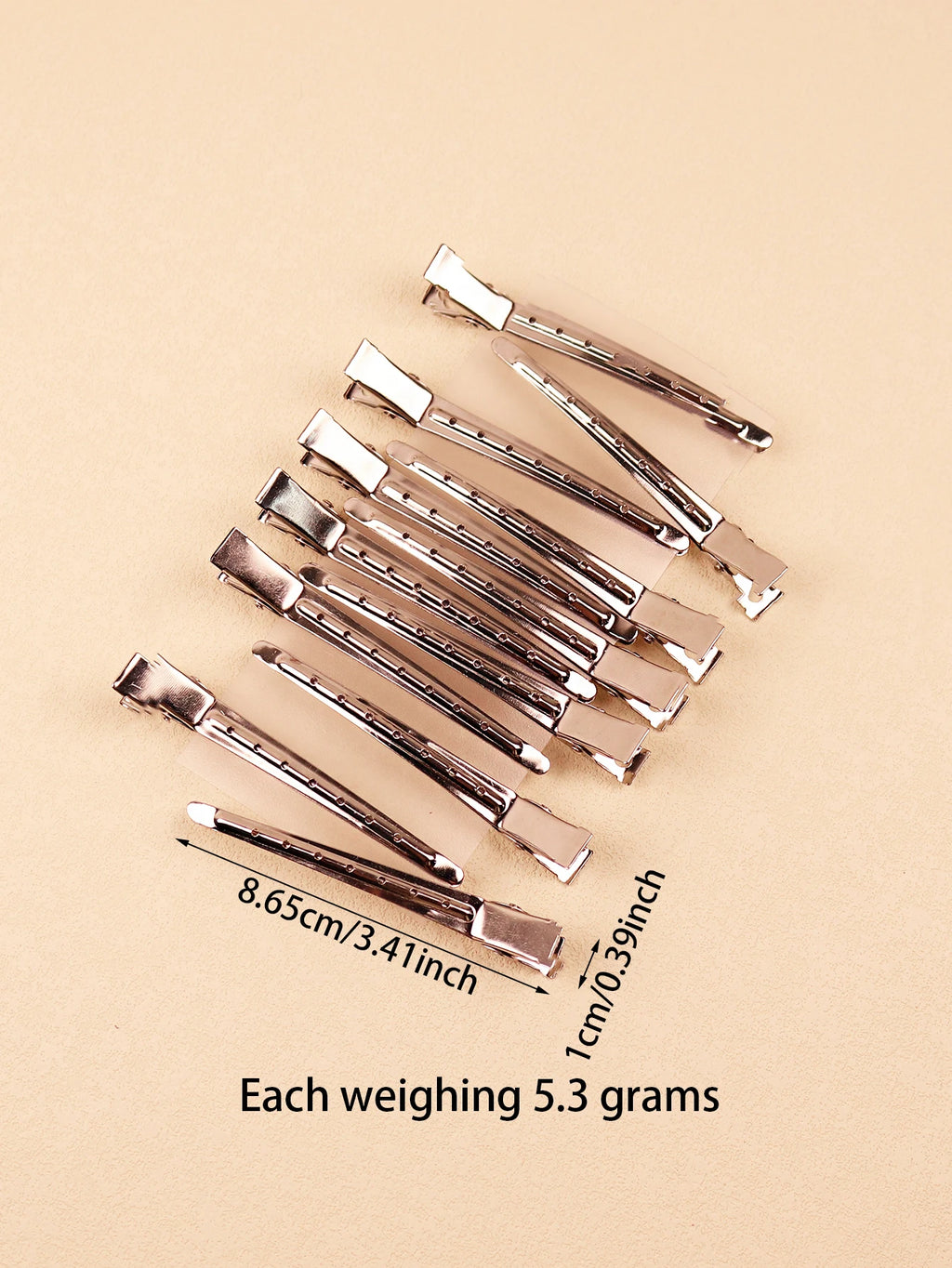 12pcs Stainless Steel Spike Alligator Duck Bill Salon Clips Metallic Hair Barrettes Hair Clips ，Special for real hair wigs