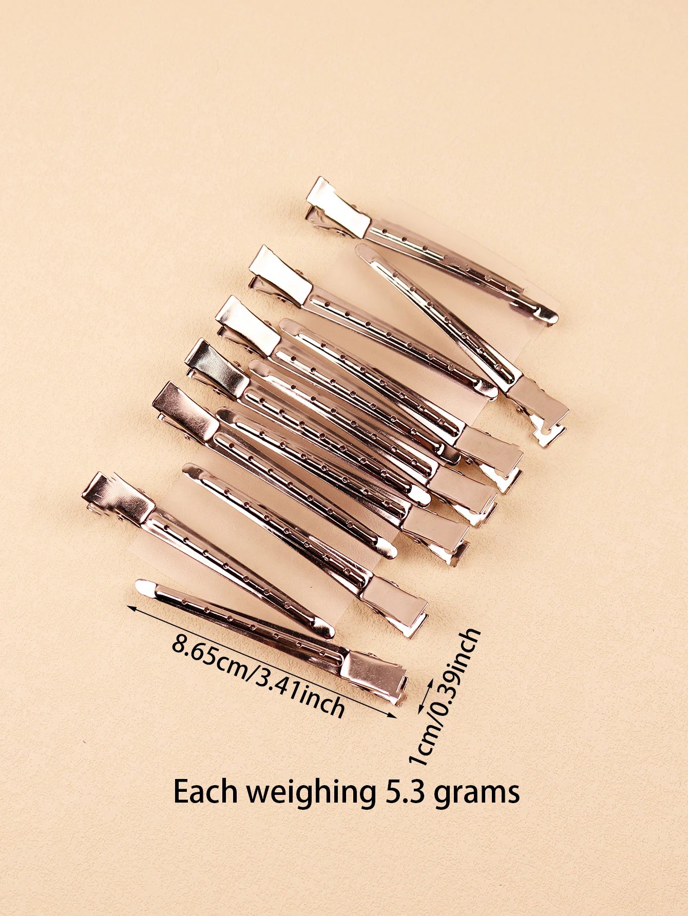 12pcs Stainless Steel Spike Alligator Duck Bill Salon Clips Metallic Hair Barrettes Hair Clips ，Special for real hair wigs