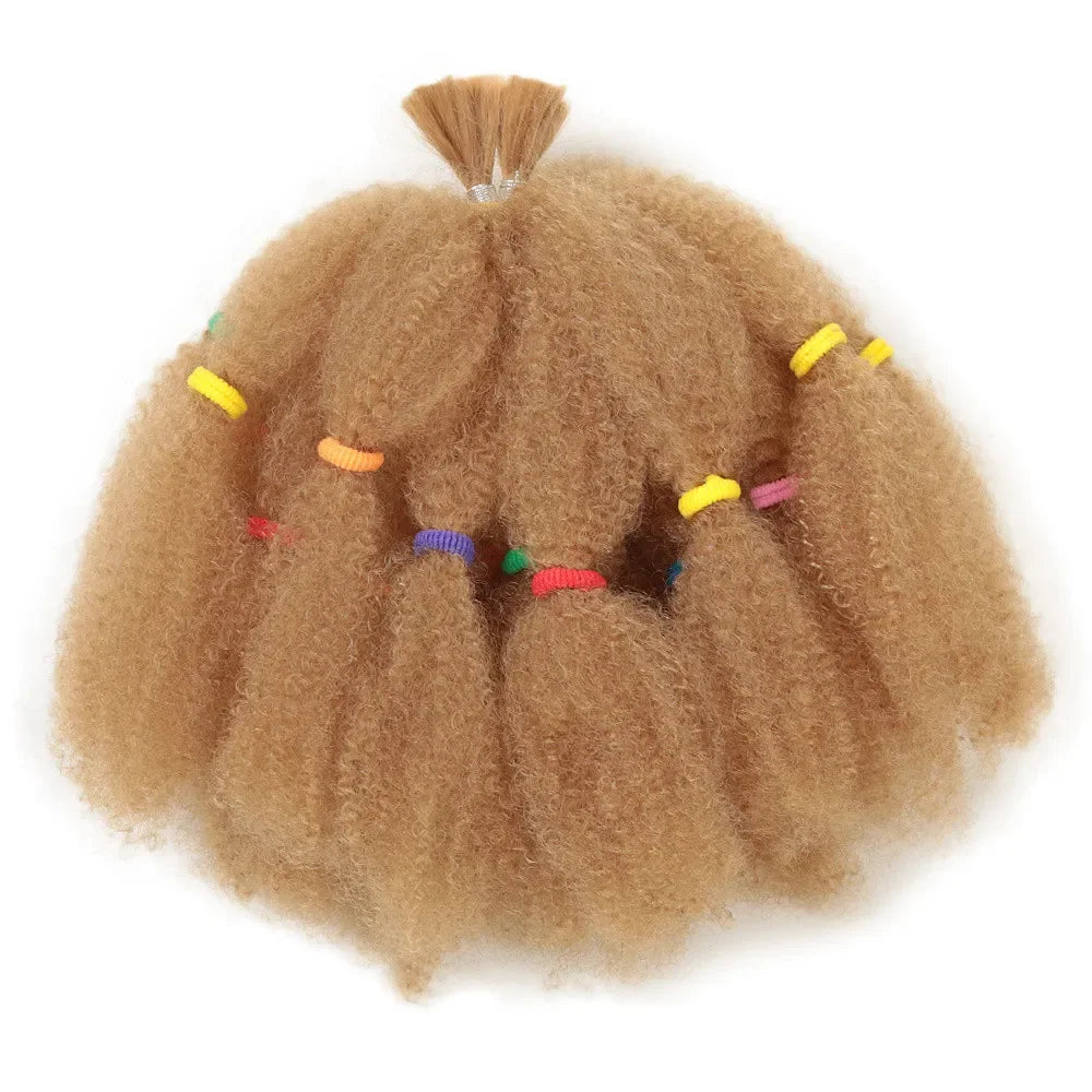 Afro Kinky Twist Braiding Hair 12 Inch Pre Fluffied Afro Kinky Hair Synthetic Bulk Hair Extensions For Women Ombre Braiding Hair