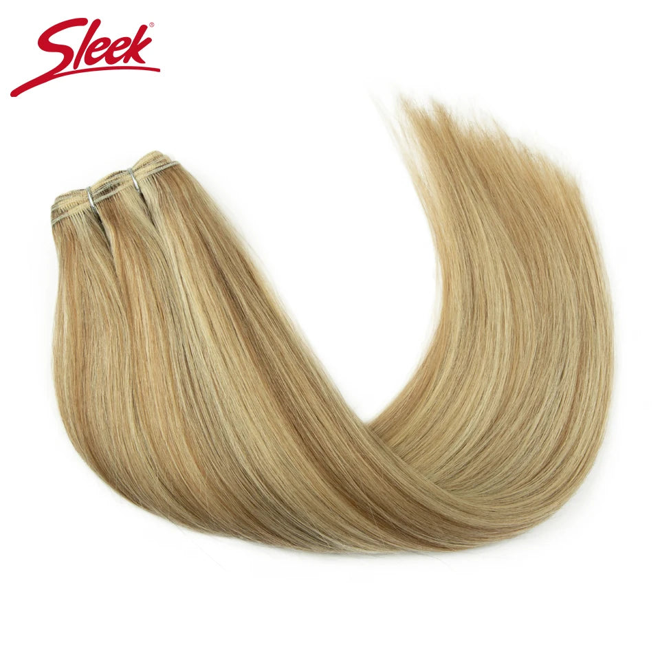 Sleek Peruvian Straight Human Hair Double Drawn Natural Human Hair Weave Bundles Highlight P4/27 P6/613 Remy Human Hair Bundle