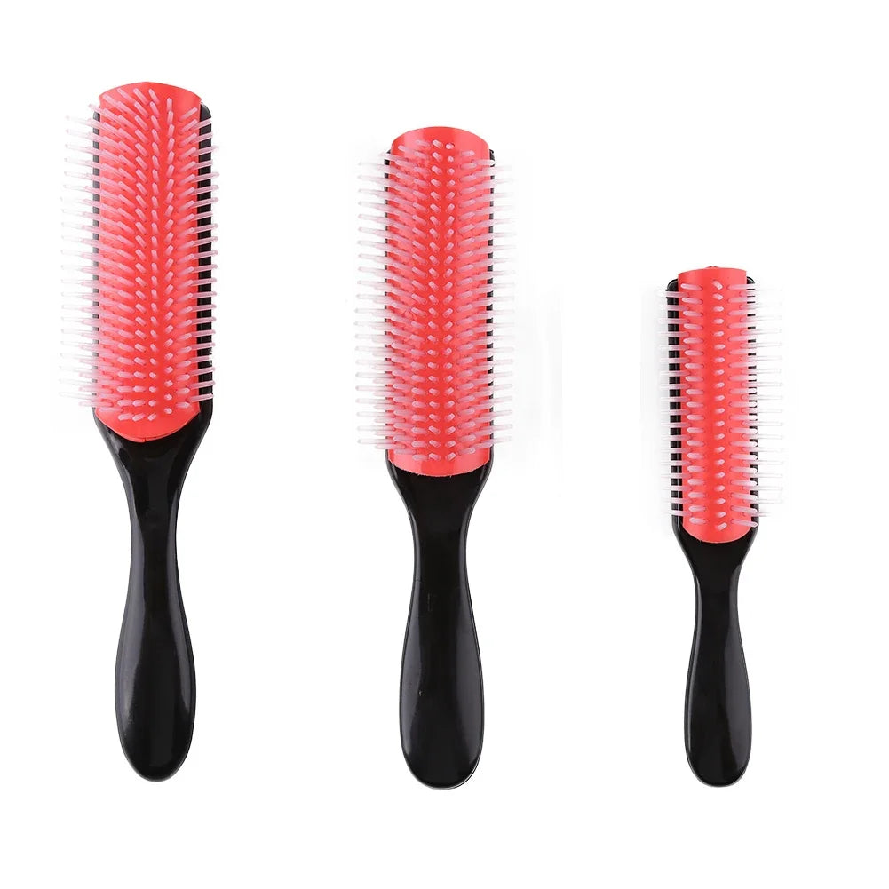 9-Rows Detangling Hair Brush Detangler Hairbrush Scalp Massager Straight Curly Wet Removable Brush Special for Real Hair Wigs