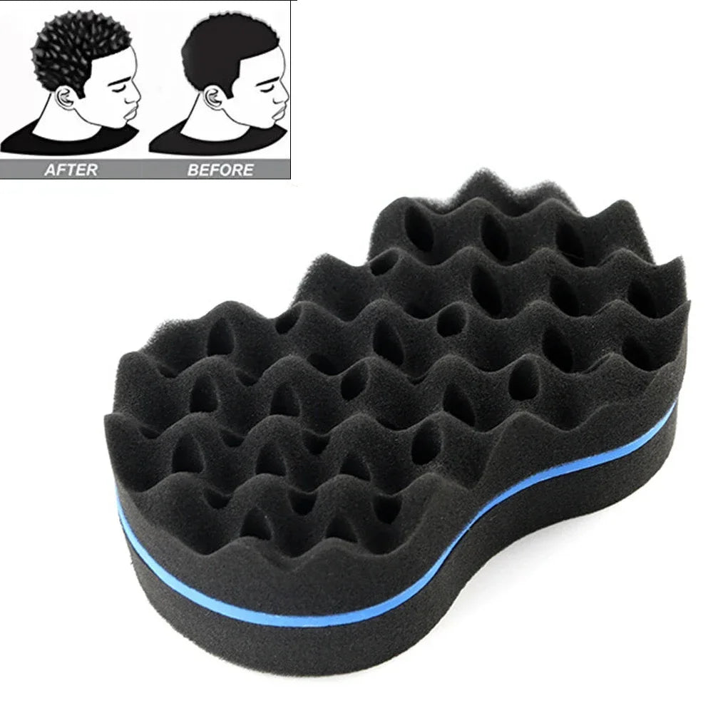 Double Sided Wavy Sponge Brush, Porous Side Braid, Curly Hair, Wavy Sponge Shaping Tool,Special for Real Hair Wigs
