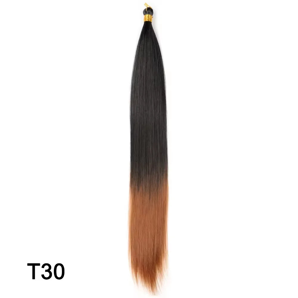 Synthetic Long Straight Silky Bulk Hair Extensions 28 Inch High Temperature Hair Bundles Extension 150g one Pack for Women Girls
