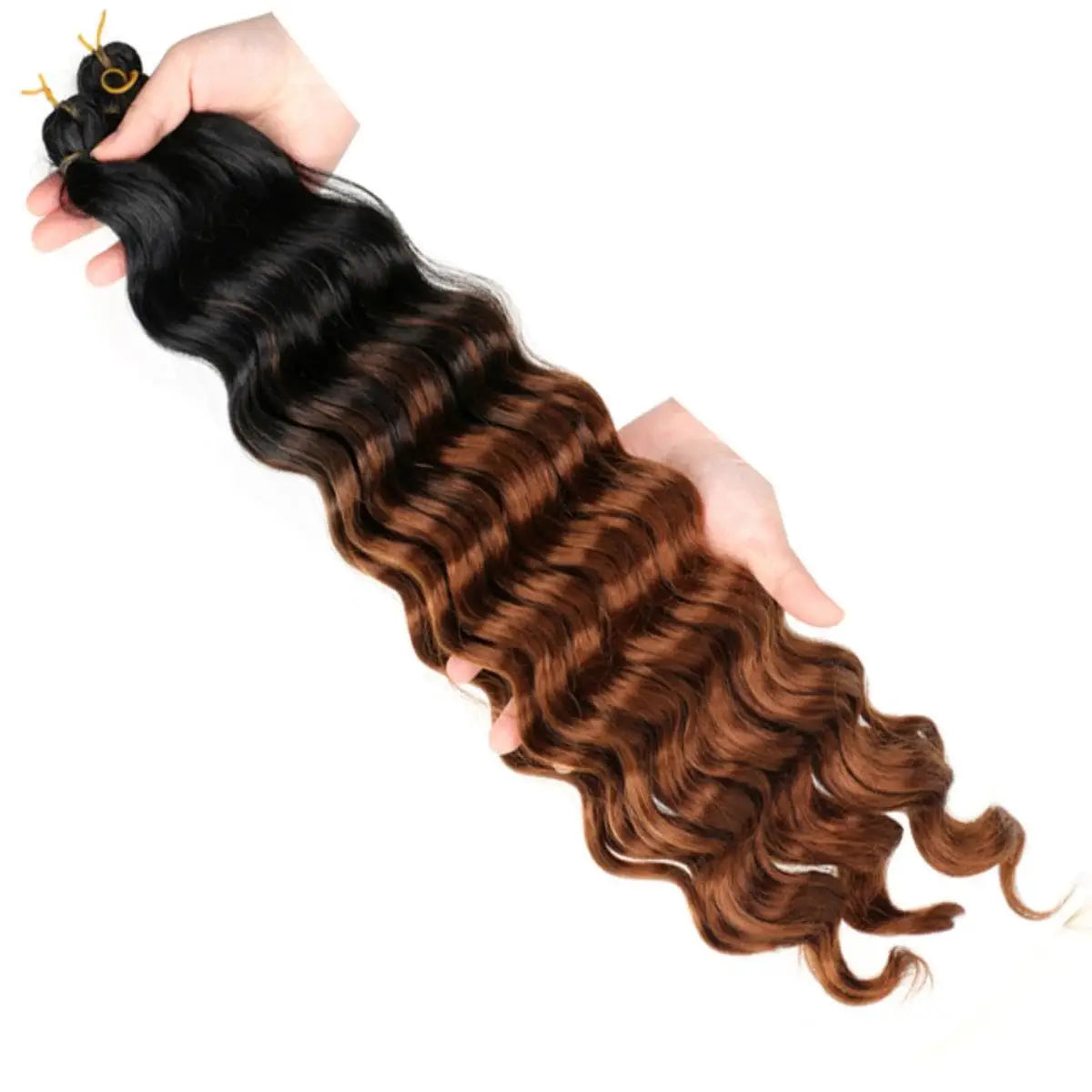 22Inch Synthetic Deep Wave Bulk Hair For Braiding Curly Ombre Brown Blonde Daily Extensions No Weft Faux Braiding Hair For Women