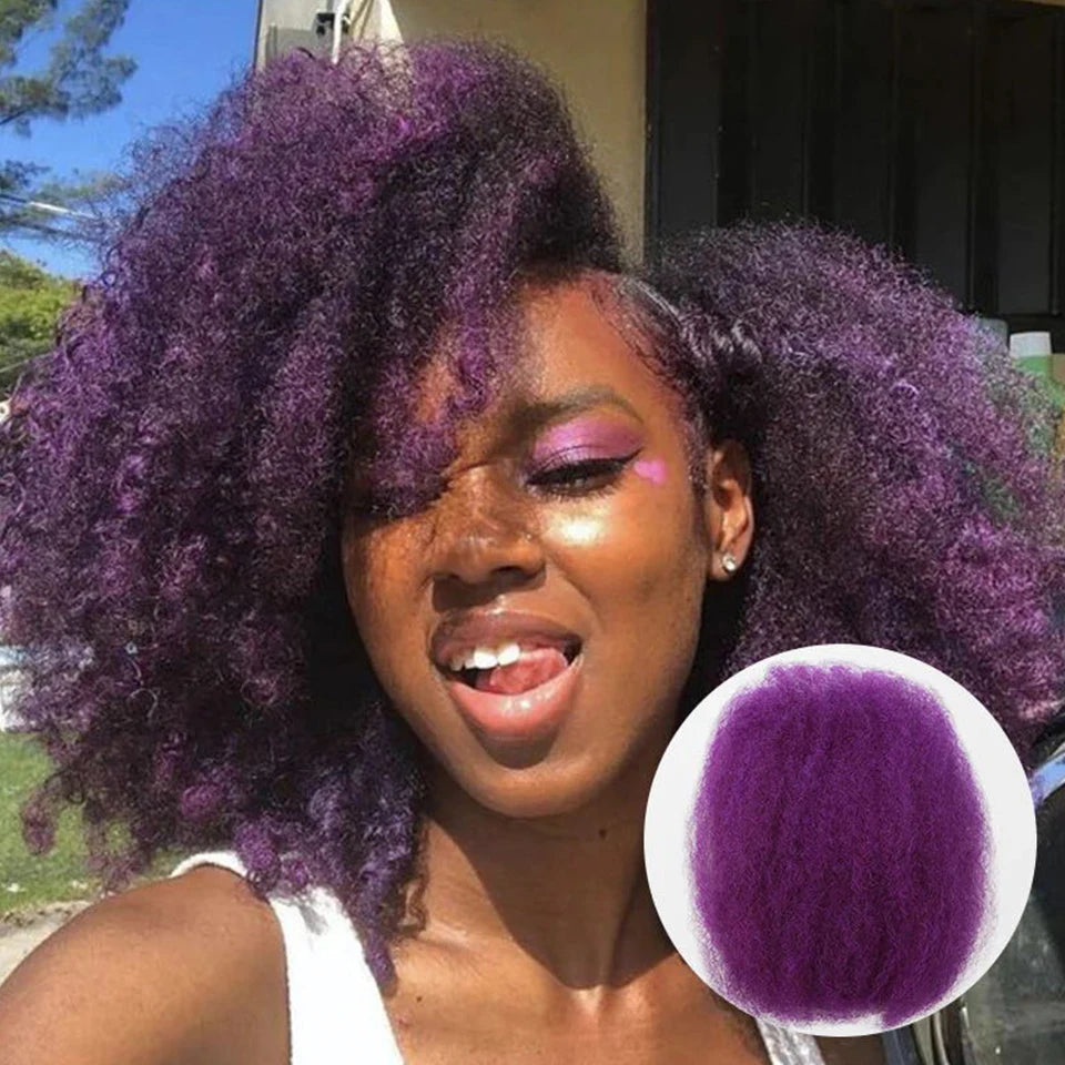 Sleek Brazilian Remy Hair Afro kinky Curly Bulk Human Hair For Braiding QVR 1 Bundle 50g/pc Natural Color Braids Hair No Weft