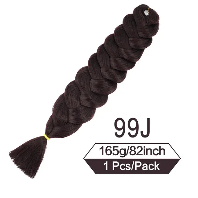 82inch Synthetic Kanekalon Crochet Hair 165g Pre Stretched Braiding Hair Bundle Jumbo Braids Hair Wholesale Extensions For Women