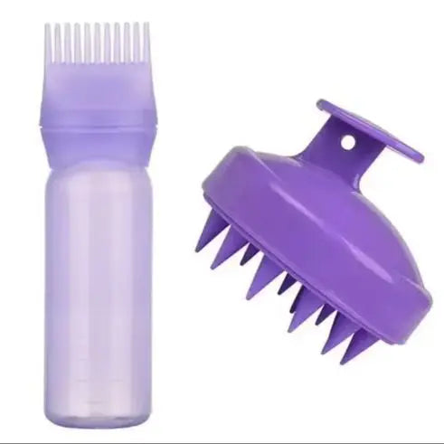 Comb Applicator Dispenser for Hair Oil Reusable Scalp Massager Shampoo Brush Dye Hair Tool for，Special for Real Hair Wigs