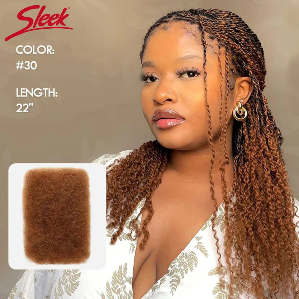 Brazilian QVR Afro Kinky Bulk Human Hair For Braiding Dreadlock Hair 50g/pc Virgin Natural Brown Remy Human Hair Extension