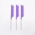 3 metal needle mouse tail combs with scales, hair styling combs for hair distribution, dyeing combs，Special for real hair wigs