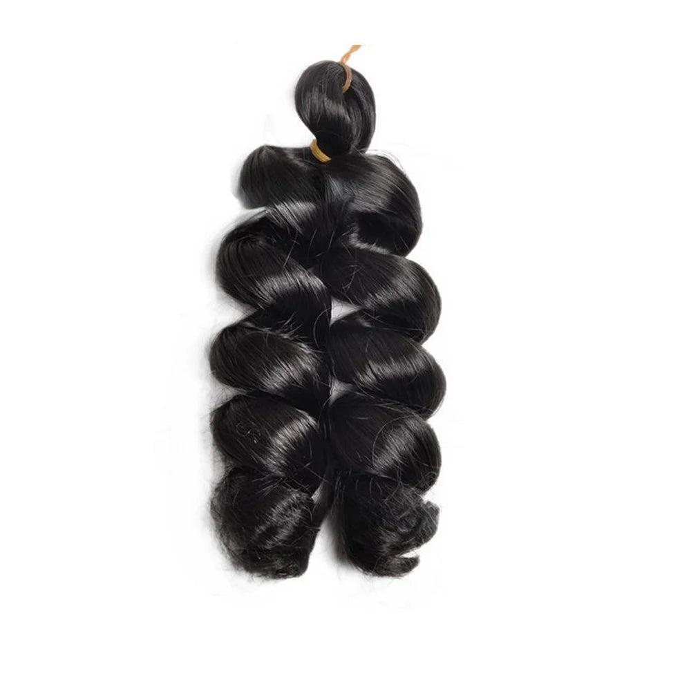 Synthetic Loose Wave Crochet Hair 12 Inch French Loose Curled Body Wave Woven Hair Water Wave Women's Wig Monochrome Mixed Color
