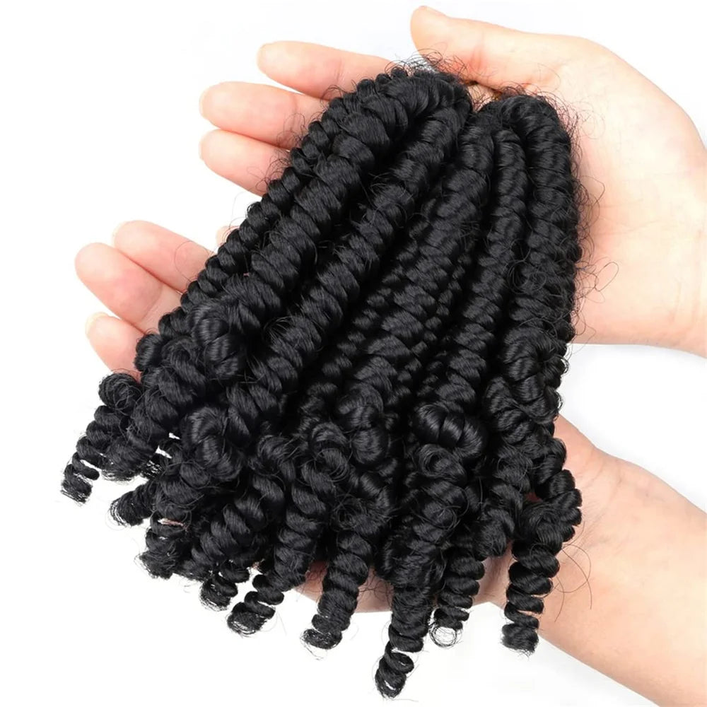 6 Inch Bomb Spring Hair Crochet Braids Synthetic Braiding Hair  Extensions Crochet Braids Bob Passion Pre Looped For Women girls