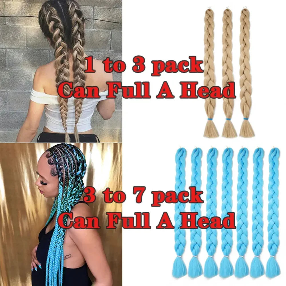 82inch Synthetic Kanekalon Crochet Hair 165g Pre Stretched Braiding Hair Bundle Jumbo Braids Hair Wholesale Extensions For Women