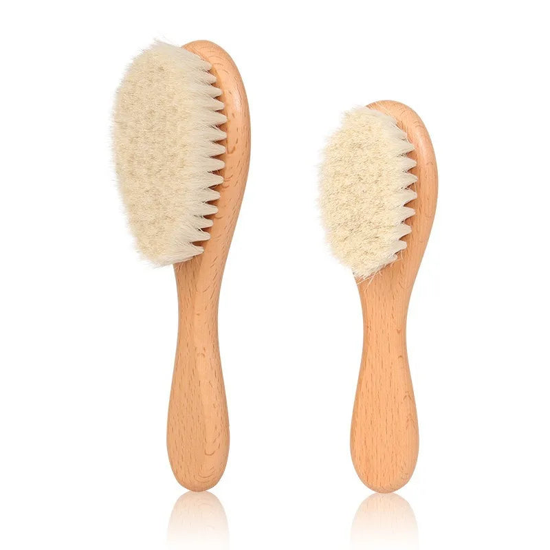 Wooden handle wool brush - a soft goat wool brush suitable for all hair types,Special for real hair wigs