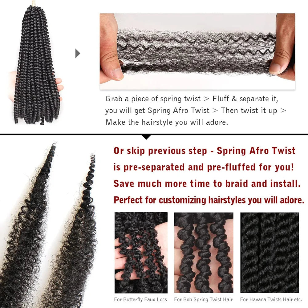 Synthetic Crochet Braid Hair Kinky Curly Braiding Hair Marley Braids Afro Twist Hair Bulk Extensions Marely Hair For Black Woman