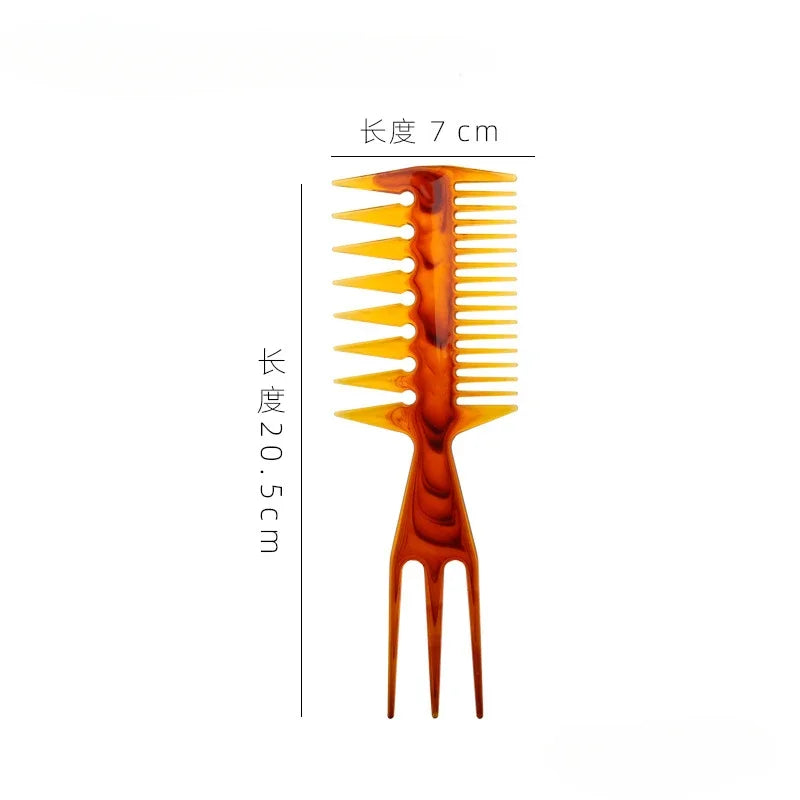 Professional Double Side Tooth Combs Fish Bone Shape Hair Brush Barber Hair Cutting Coloring Brush Special for Real Hair Wigs