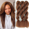 26inch Premium Synthetic Fibers Kinky straight Vixen Bundles crochet hair Natural Black Yaki for black women Hair Extensions
