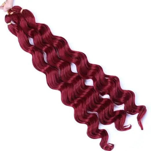22Inch Synthetic Deep Wave Bulk Hair For Braiding Curly Ombre Brown Blonde Daily Extensions No Weft Faux Braiding Hair For Women