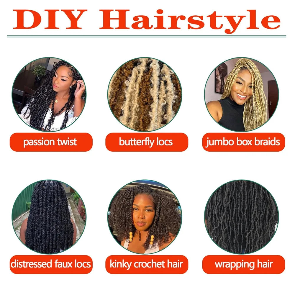16/24inch Synthetic Pre-Separated Springy Afro Twist Hair Marley Hair Pre-Fluffy Natural Curls Perfect for Marley Crochet Hair