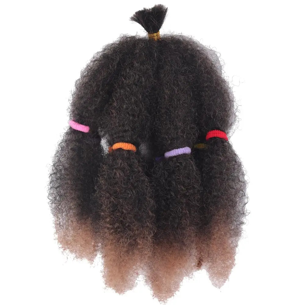 Afro Kinky Twist Braiding Hair 12 Inch Pre Fluffied Afro Kinky Hair Synthetic Bulk Hair Extensions For Women Ombre Braiding Hair