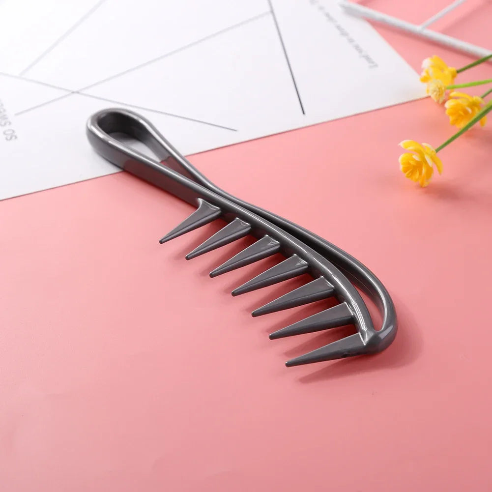 1 wide toothed shark comb exfoliating curly hair salon hair comb styling tool，Special for real hair wigs