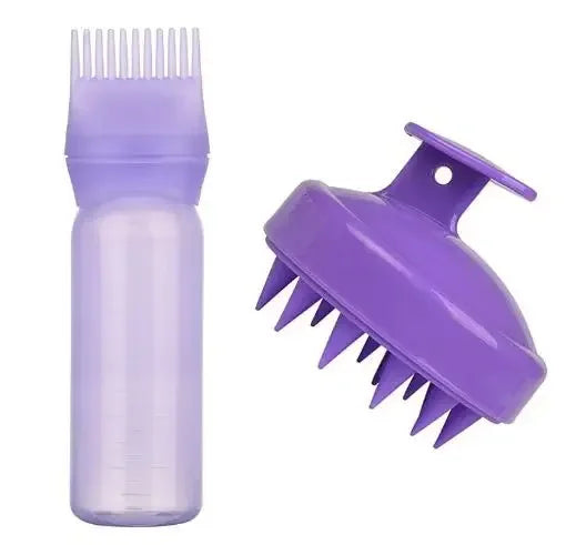 Comb Applicator Dispenser for Hair Oil Reusable Scalp Massager Shampoo Brush Dye Hair Tool for，Special for Real Hair Wigs