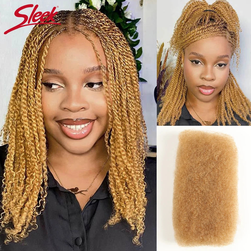 Brazilian QVR Afro Kinky Bulk Human Hair For Braiding Dreadlock Hair 50g/pc Virgin Natural Brown Remy Human Hair Extension