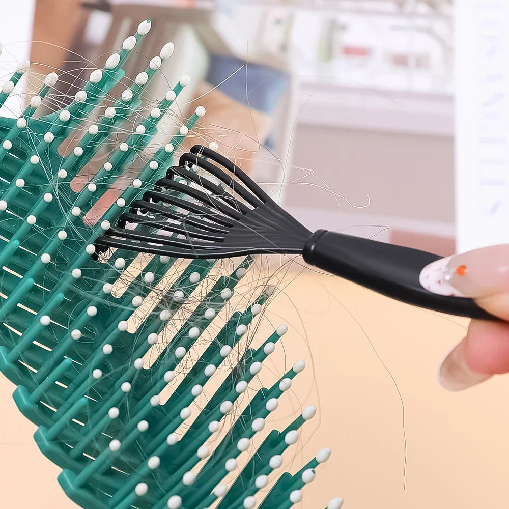 Plastic Mini Comb Cleaner Embedded Hair Brush Hair Remover Household Handle Cleaning Brushes Cleaners Special for real hair wigs