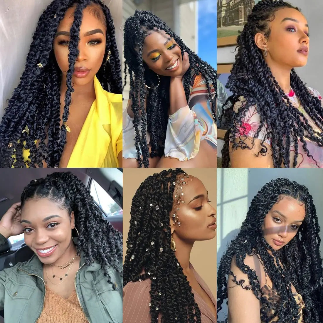 Afro Kinky Curly Marley Braid Crochet Hair Synthetic Braiding Hair Extension 16/24 Inch Afro Curl Crochet Braids For Women