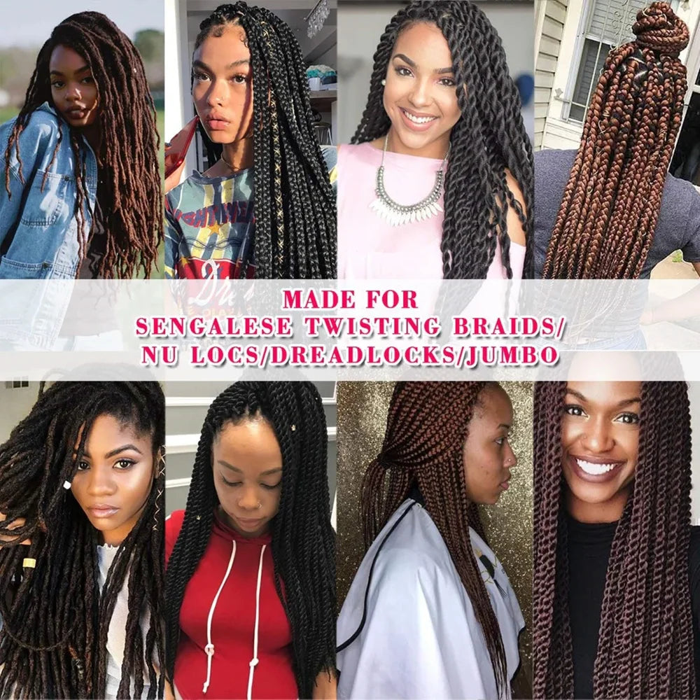 Black Brazil Wool Hair Acrylic Extension Yaki Synthetic Hair Senegalese Twist Faux Locs Wraps Jumbo Crochet Braiding Hair